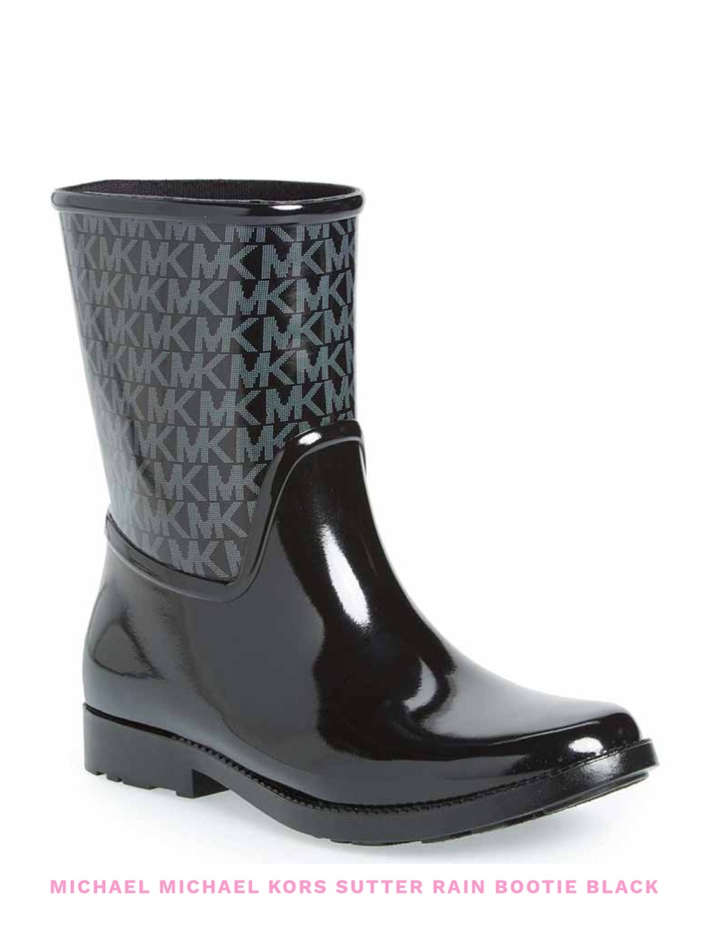 Michael Michael Kors Womens Sutter Ankle Logo Rain Boots